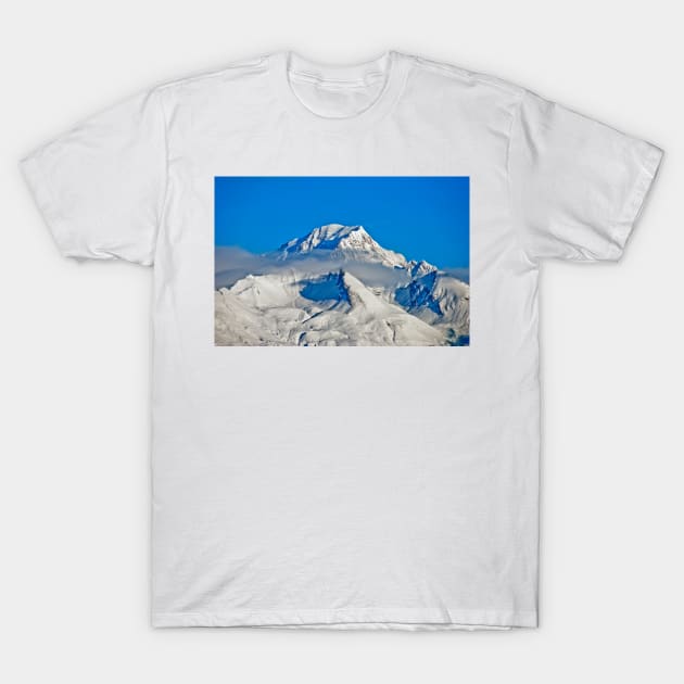 Mont Blanc from Les Arcs French Alps France T-Shirt by AndyEvansPhotos